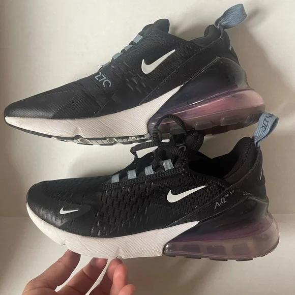 Nike Black and White Air Max 270 Sneakers - Picture 2 of 14